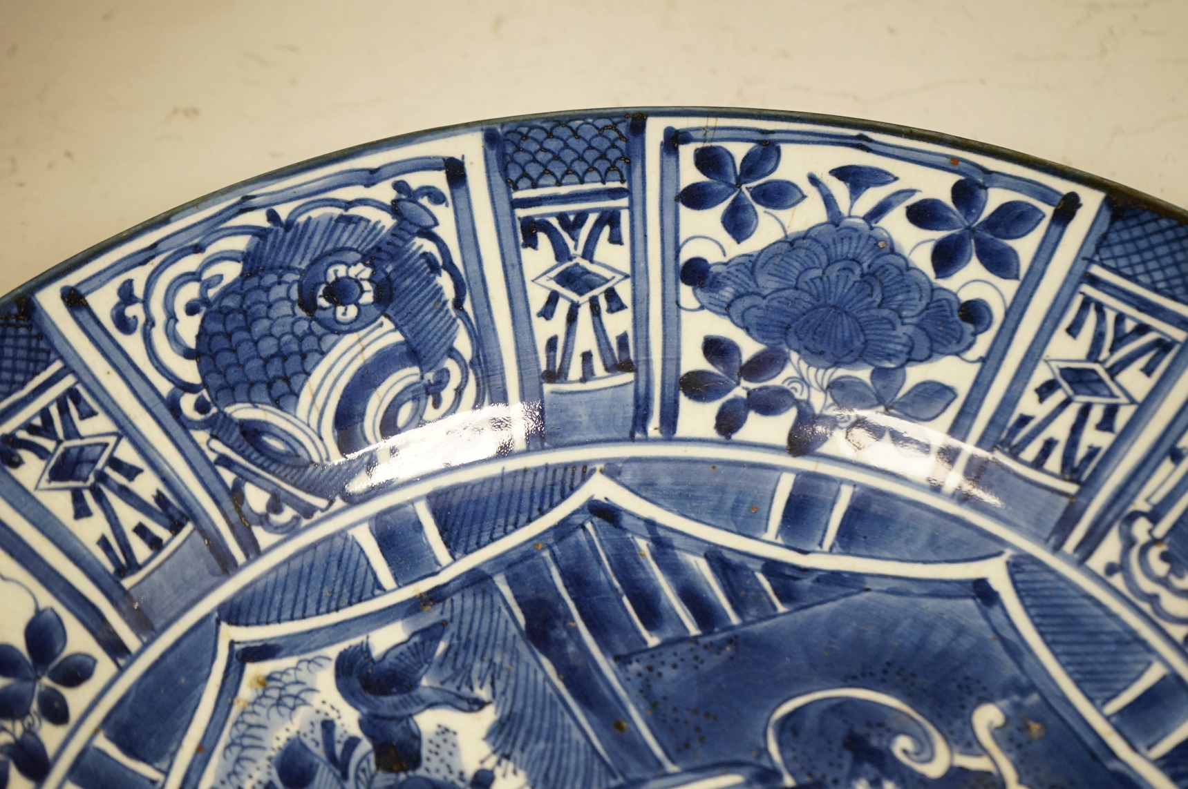 A Japanese Arita blue and white dish, Genroku period (1688-1704)